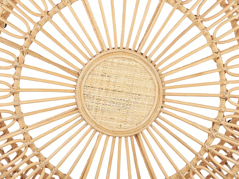 Outdoor Couchtisch RANDAZZO 85 cm 85 cm Rattan Hellbraun_854007
