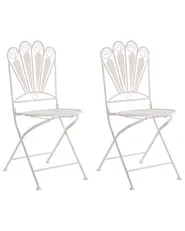 Bistro Set klappbar PAVIA Metall Cremeweiß_1046315