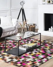 Rug ENNE Multicolour 200 x 200 cm Leather_746181