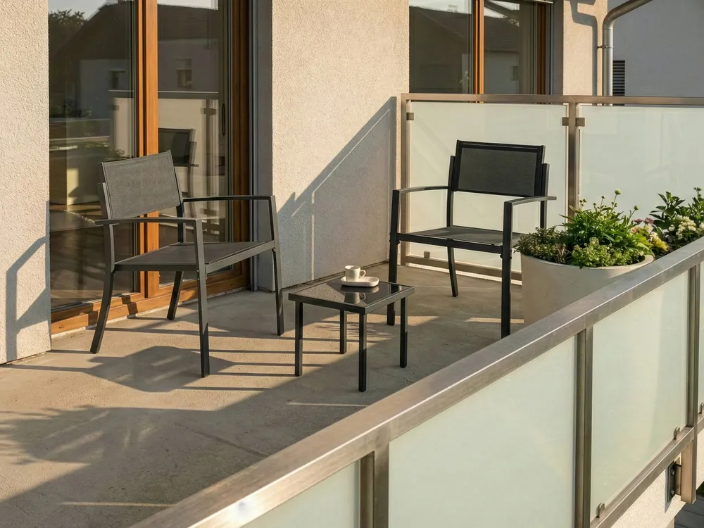 Bistro Set TAVOLETO Metall Dunkelgrau