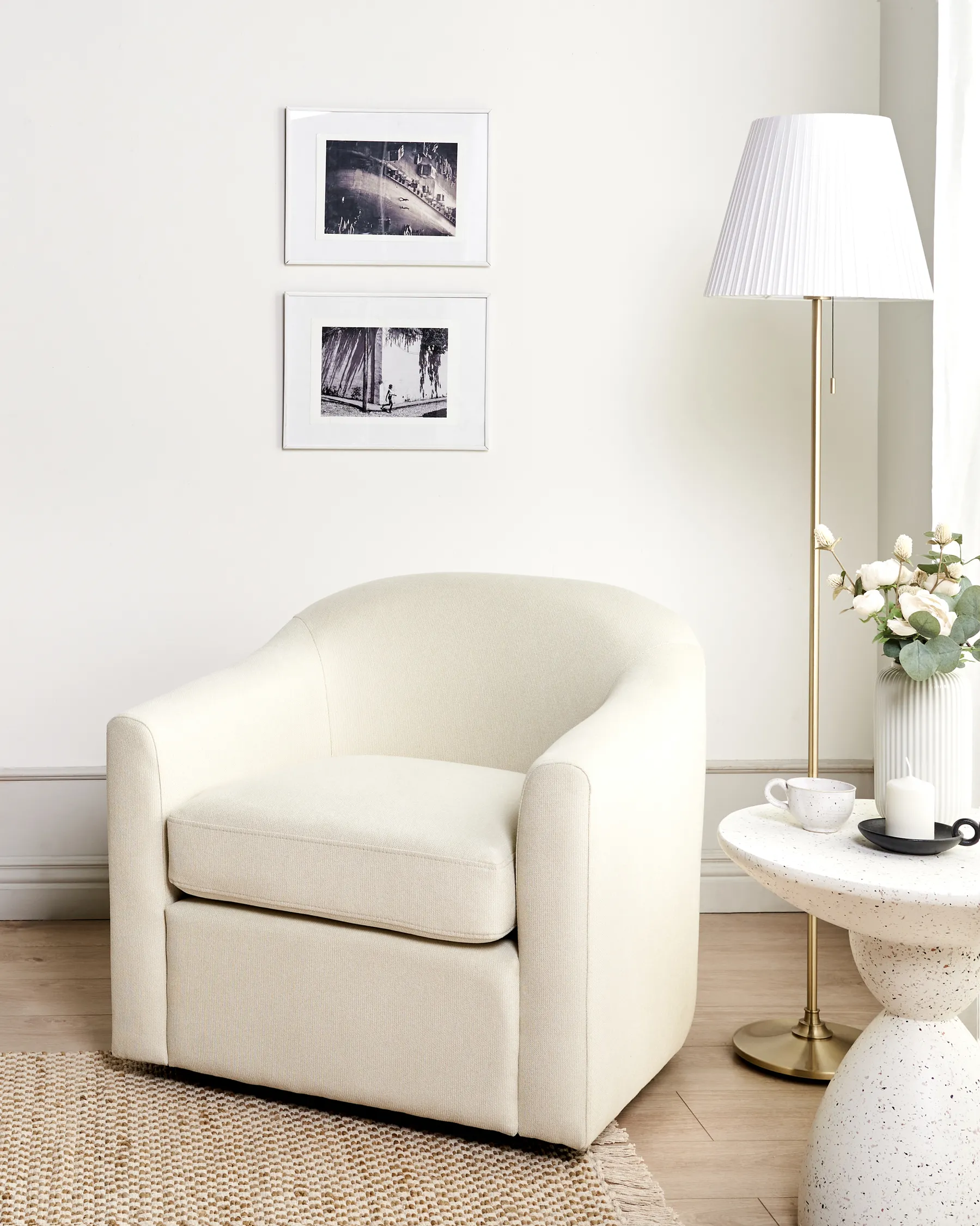 Drehsessel MAGNOR Stoff Hellbeige_966264
