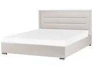 Bett mit Stauraum ROUEN Stoff Hellbeige 180 x 200 cm_996780