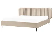 Bett mit Lattenrost Samtstoff BRIN 180 x 200 cm Taupe_942138