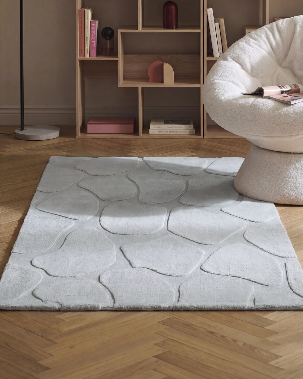 Rug KAWI Light Grey 160 x 160 cm