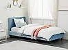 Bettrahmenbezug Samtstoff FITOU 90 x 200 cm Hellblau