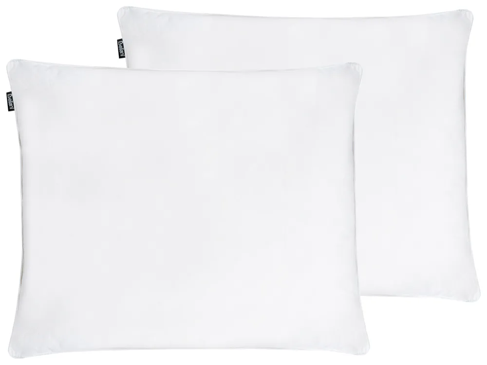 Kopfkissen 2er Set FELDBERG Hoch 50 x 60 cm Entenfedern und Daunen Weiß