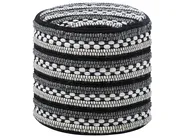 Pouf GUNTUR Wolle Schwarz / Weiß_711425