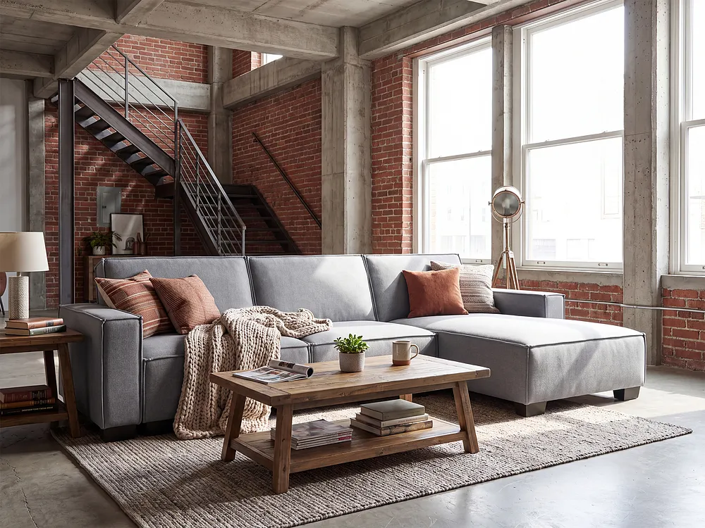 Corner Sofa Bed ROMEDAL Fabric Light Grey Left Hand_1151221