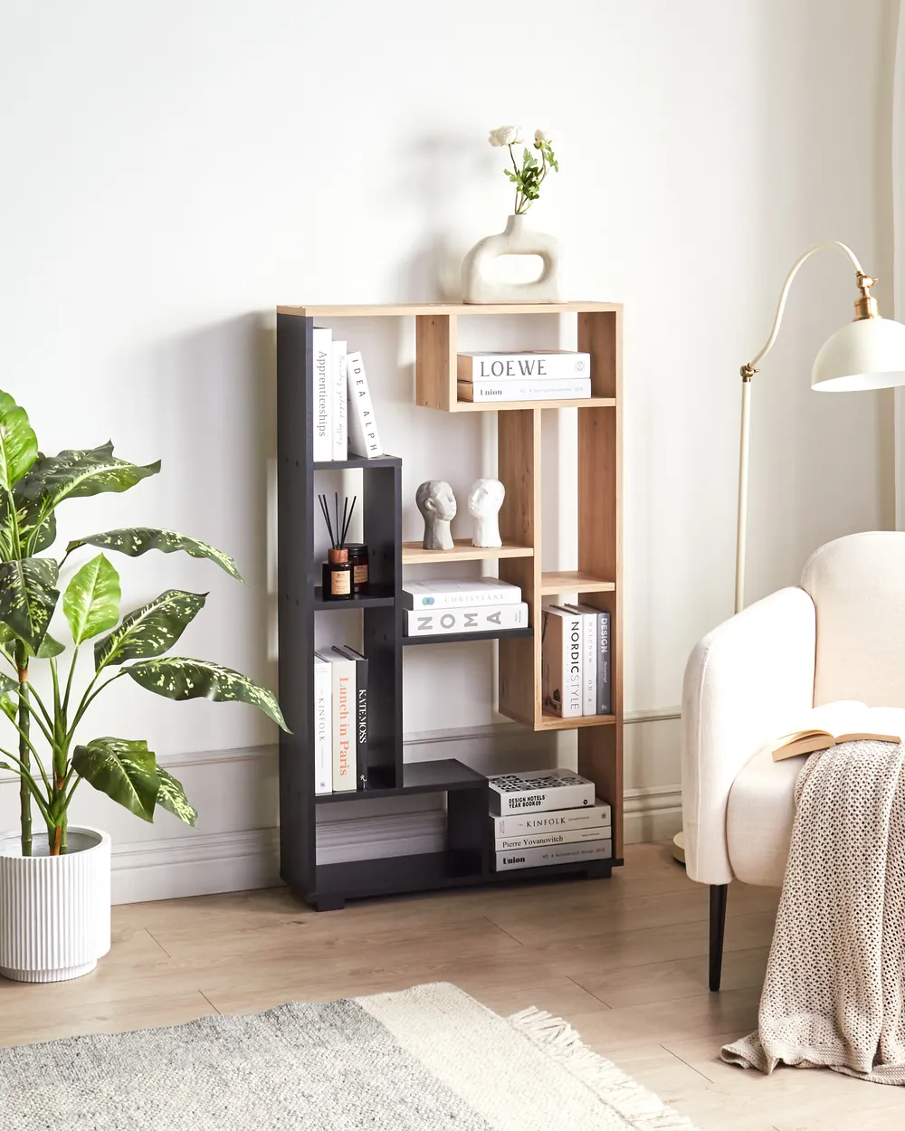 Regal ALMA 122 cm Braun / Schwarz