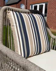 Gartenkissen 2er Set KASTOS Streifenmuster 40 x 40 cm Taupe_884516