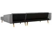 Eckschlafsofa 4-Sitzer VADSO Samtstoff Grau linksseitig_750026