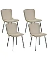 Esszimmerstuhl 4er Set CALDWELL Stoff Beige