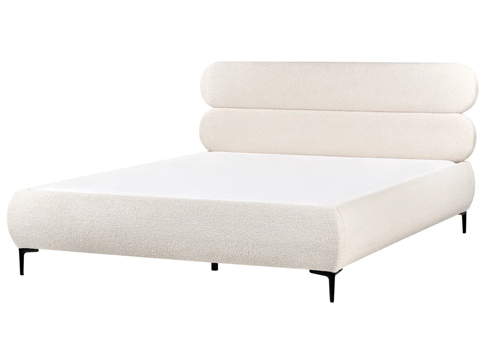 Bed Boucle LESSAY 180 x 200 cm (EU Super King) Off-White_982247