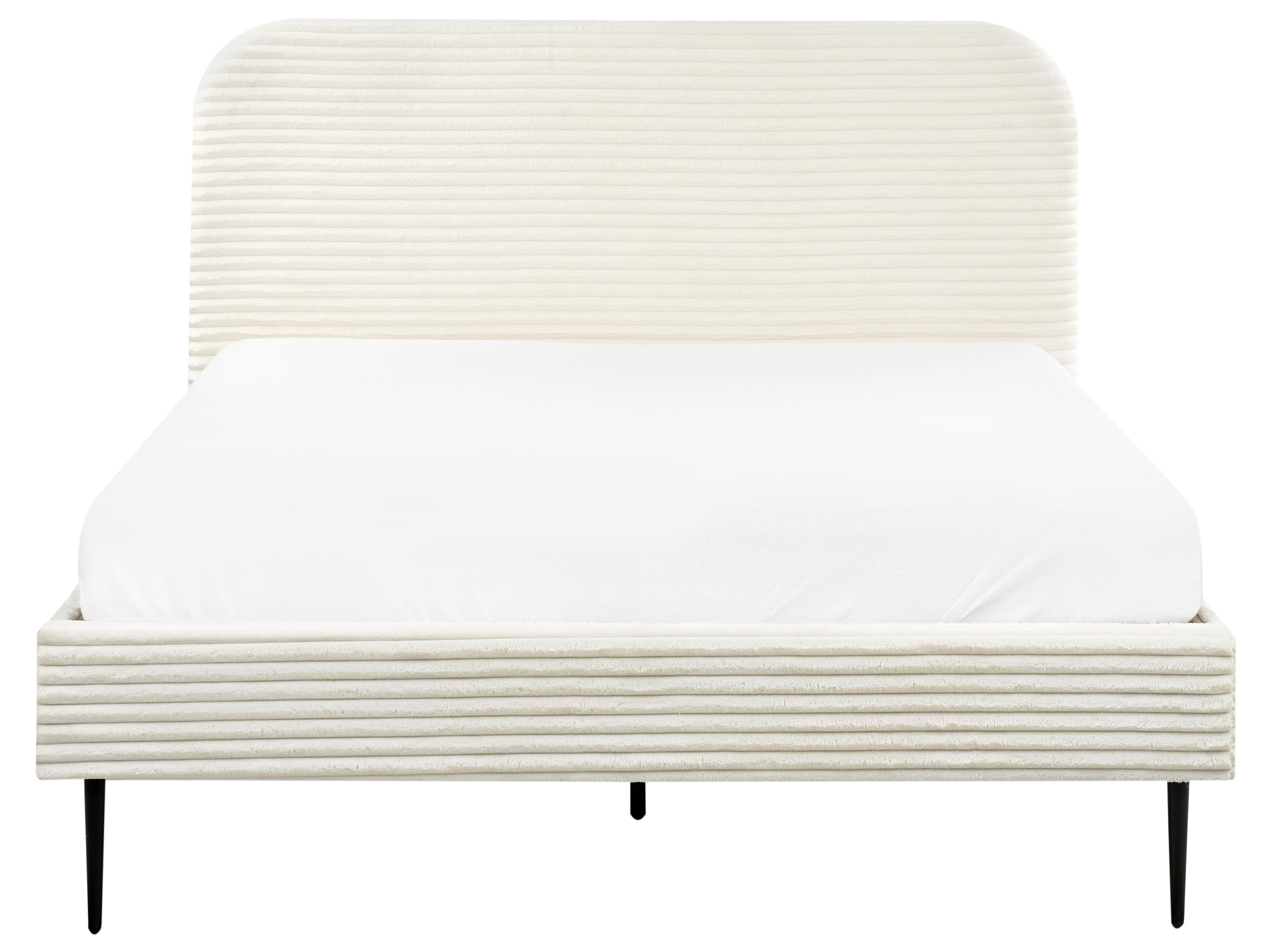 Bed Corduroy FLAYAT 140 x 200 cm (EU Double) Off-White_967643