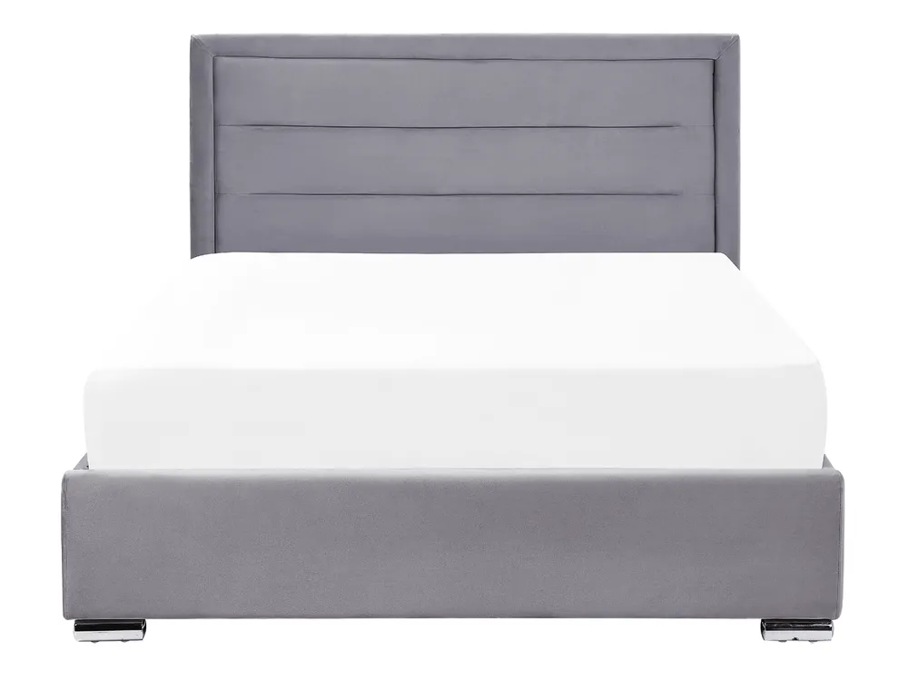 Bett mit Stauraum ROUEN Samtstoff Dunkelgrau 140 x 200 cm_843797