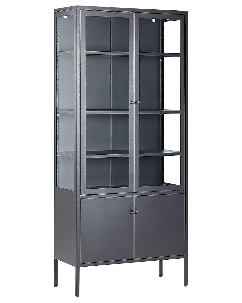 Glass Display Cabinet OXTED 80 cm Metal Black_850456
