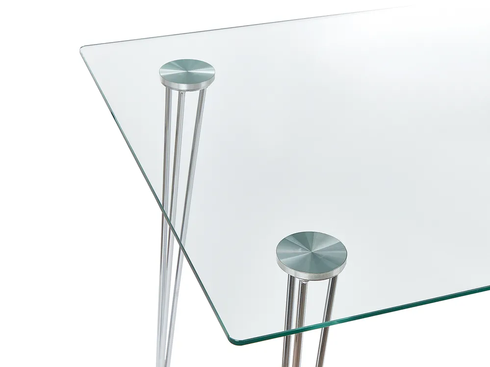 Esstisch WINSTON Silber 120 cm 70 cm Sicherheitsglas_821729