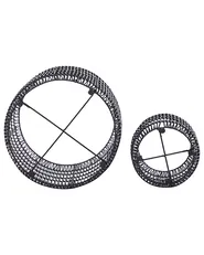 Set mit 2 Blumentöpfen BRODIEA 26/45 cm Polyrattan Schwarz_914447
