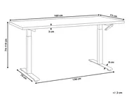 Schreibtisch manuell höhenverstellbar DESTINES 160 cm 72 cm Schwarz / Hellbraun_1000554