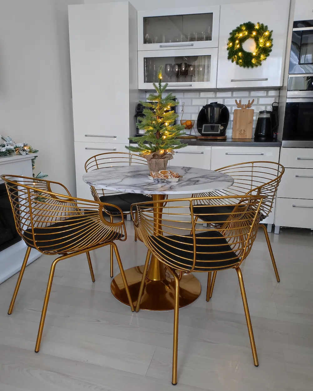 Set of 2 Dining Chairs HOBACK Metal Gold_903025