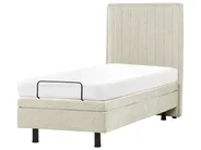 Adjustable Bed Fabric DUKE II 80 x 200 cm (EU Small Single) Beige_988332