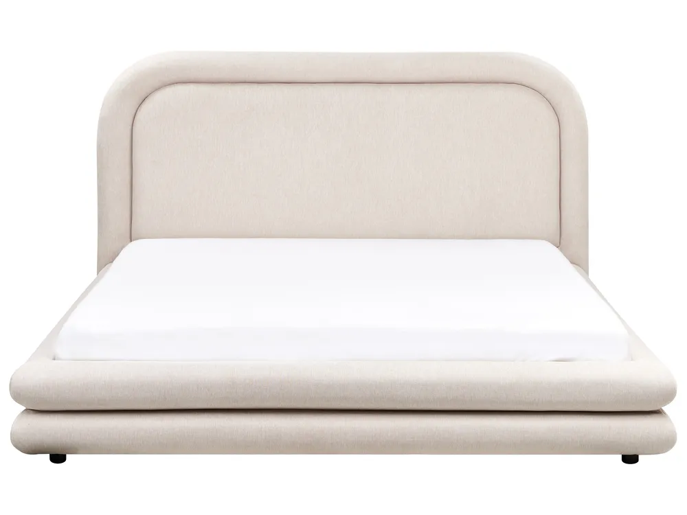 Bed Faux Linen LAVARDENS 160 x 200 cm (EU King Size) Light Beige_970870