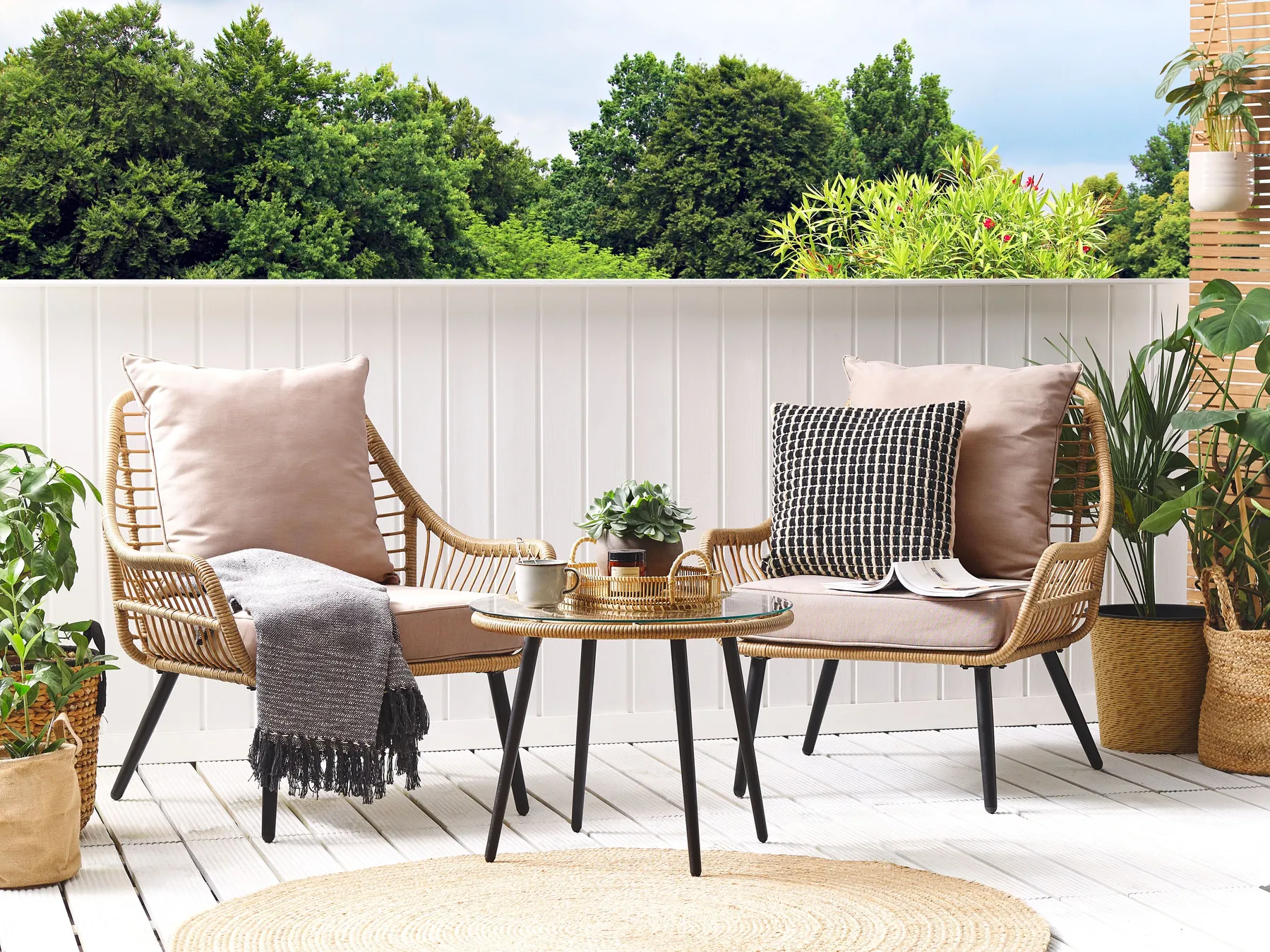 Outdoor Kissenbezug Set LAURETO Beige_982081