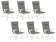 Sitzauflagen 6er Set JAVA/AMANTEA 50 x 70 cm Grau_765163