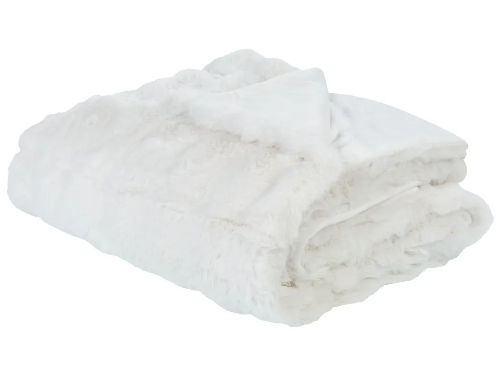 Kuscheldecke SALKA Webpelz 200 x 220 cm Weiß