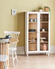 Vitrine mit Glastüren TINGLEDALE 80 cm Weiß_949843