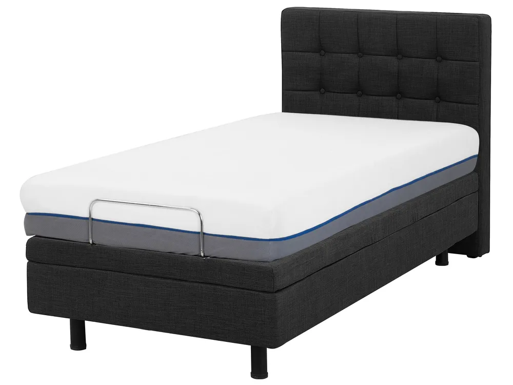 Adjustable Bed Fabric DUKE 80 x 200 cm (EU Small Single) Dark Grey_771712