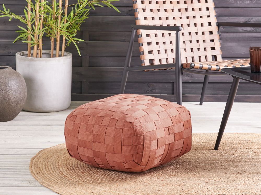 Pouffe BODLA Synthetic Material Light Red