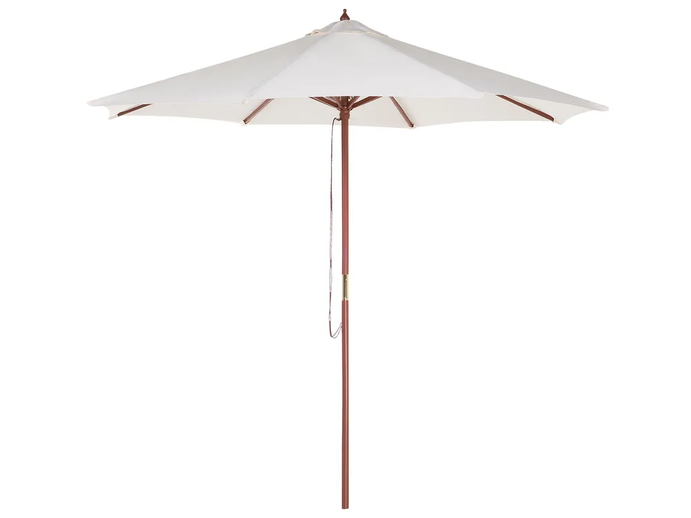 Gartenmöbel Set 6-Sitzer MAUI mit Schirm (12 Optionen) Akazienholz Hellbraun_863924