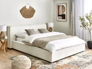 Waterbed Boucle LINARDS 160 x 200 cm (EU King Size) White_980498