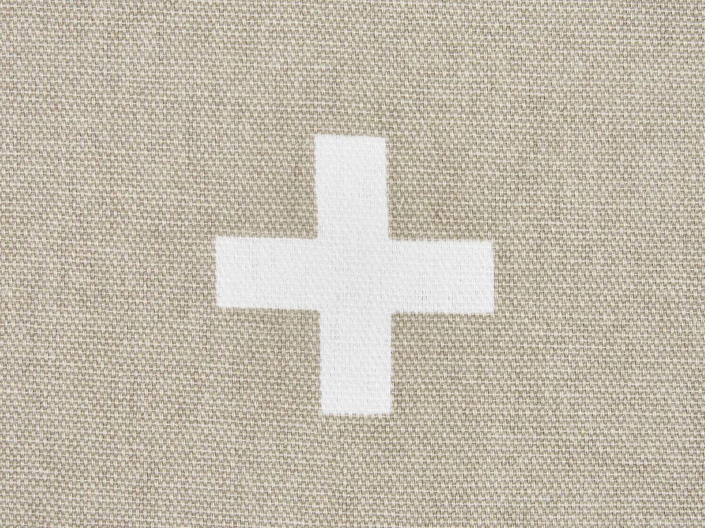 Dekokissen 2er Set VELLEIA 45 x 45 cm Baumwolle Taupe Geometrisches Muster_940099