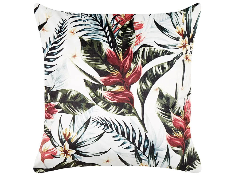 Dekokissen 2er Set EDELWEISS 45 x 45 cm Samtstoff Bunt Pflanzenmuster_834844
