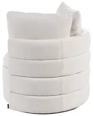 Swivel Armchair RANDERS with Storage Fabric Off-White_1063317
