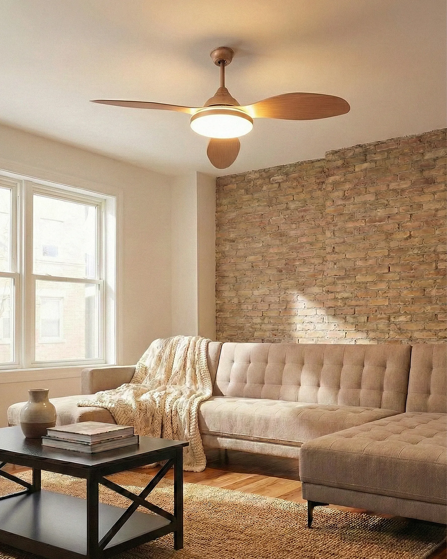 Ceiling Fan with Light MUDDY with Remote Light Brown_1032504