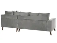 Ecksofa 3-Sitzer GRENA Samtstoff Hellgrau linksseitig_837256