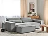 Modulsofa 2-Sitzer HELLNAR mit Ottomane Stoff Grau