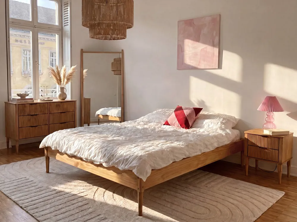 Bett ohne Kopfteil Kiefernholz VEYRAC 120 x 200 cm Hellbraun_1099067