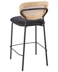 Set of 2 Bar Chairs MAYETTA Rattan Black_931915