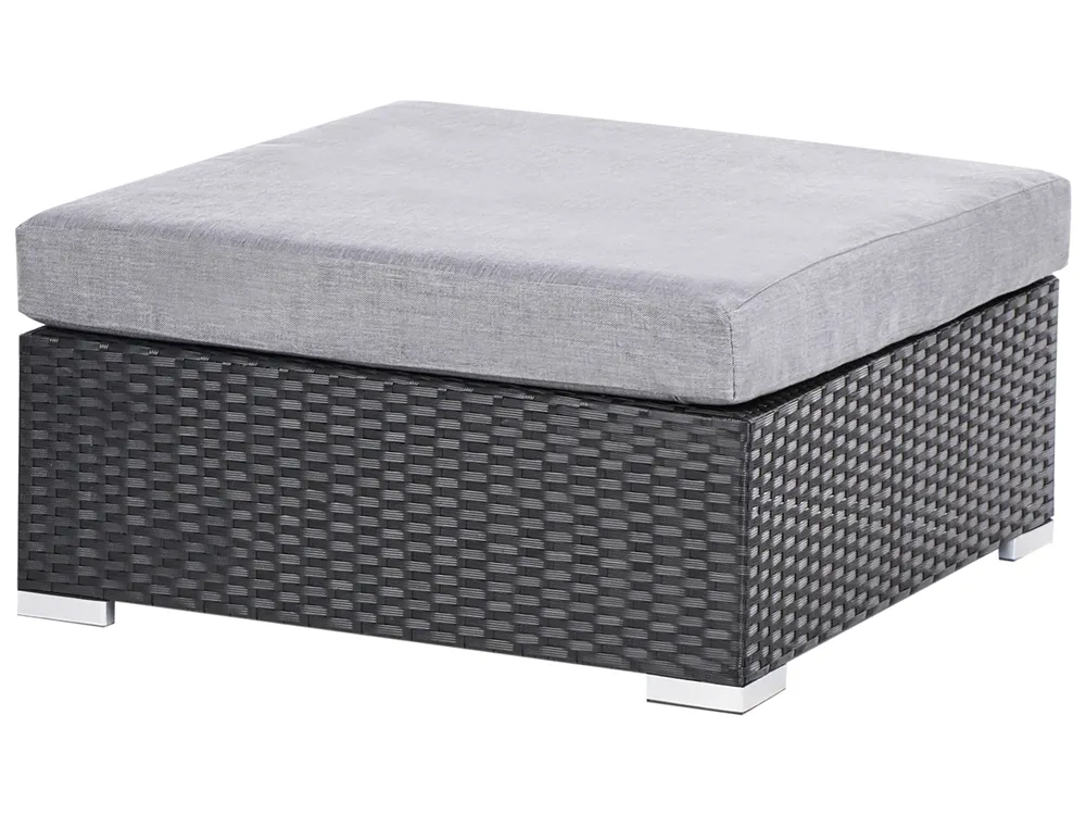 Garten Ecksofa mit Tisch 4-Sitzer SANO Polyrattan Schwarz linksseitig_975971