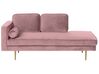 Linksseitige Chaiselongue MIRAMAS Samtstoff Rosa