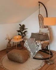 Hanging Chair with Stand ATRI II PE Rattan Natural_975141