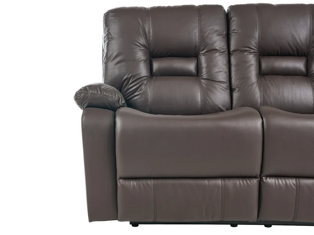 Sofa Set manuell verstellbar 6-Sitzer BERGEN Kunstleder Braun_681658
