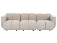 Modular Sofa 3 Seater MAKSABERG Fabric Beige_1133289