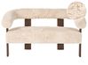 Sofa 2-Sitzer ILBRO Webpelz Cremeweiß / Dunkelbraun