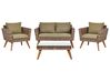 Garden Lounge Set with Table 4 Seater VITTORIA PE Rattan Olive Green