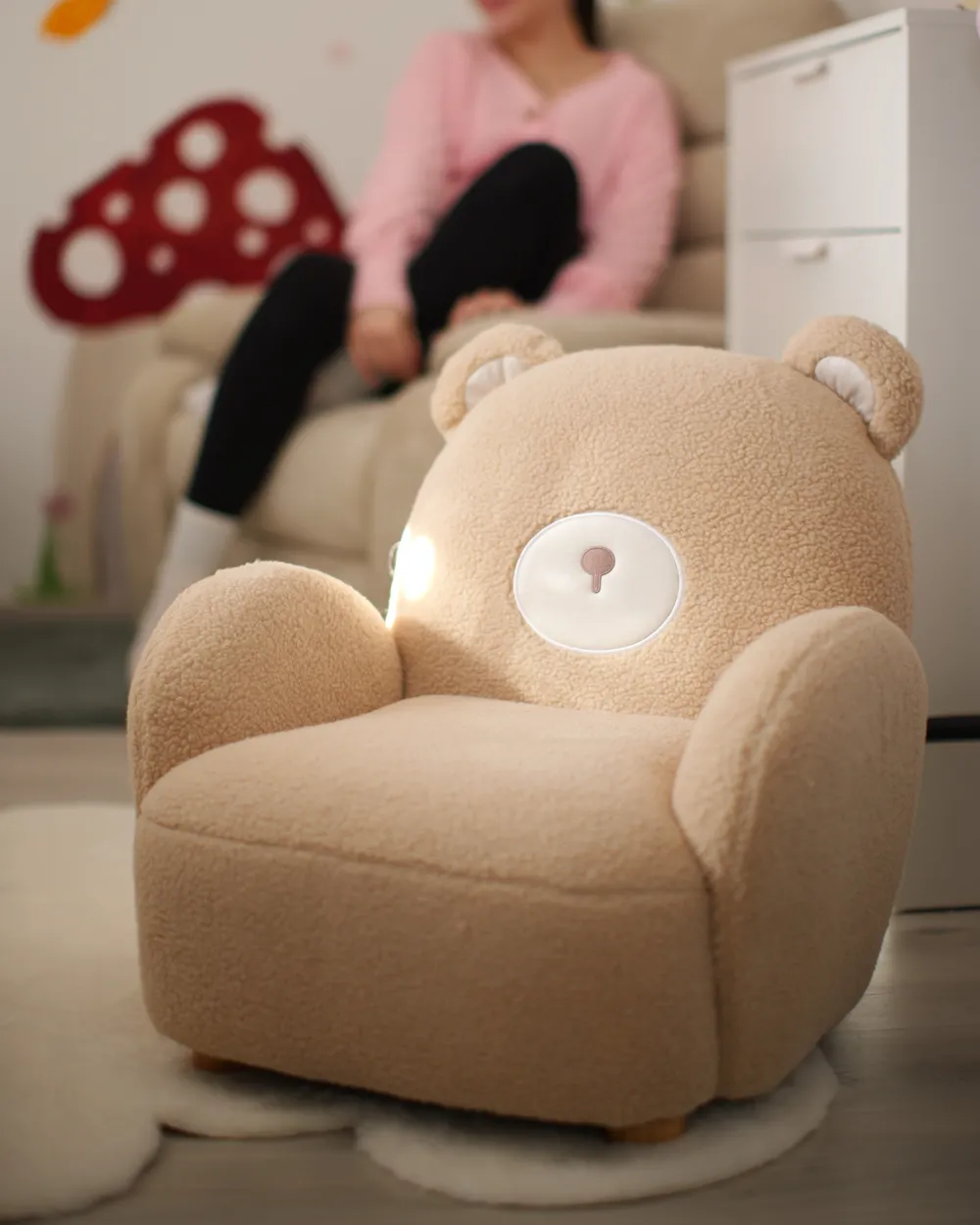 Kids Armchair Teddy Bear BOO Boucle Beige_1063554
